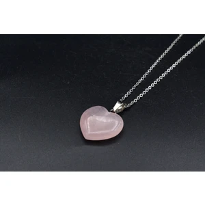 Hakiki Doğal Kalp Pembe Kuvars Kolye Ucu 1.kalite 001