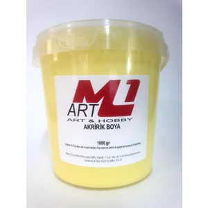 M1 Art Akrilik Boya 1 kg 10 Renk Seçeneği Ahşap Tuval Seramik  Duvar Taş