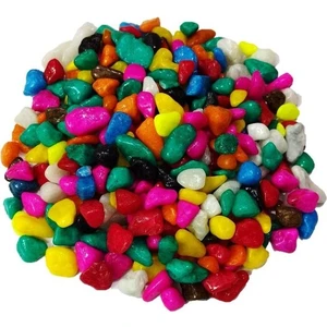 Canlı Petshop Akvaryum Fanus Teraryum Karışık Renkli Dekor Taşları 8-10 mm 1 kg