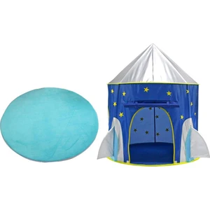 Yıldız Baskılı Uzay Kapsül Çadır Kilim Carpey ile Bebek Top Çukuru Oyna Çadır Oyuncak (Yurt Dışından)