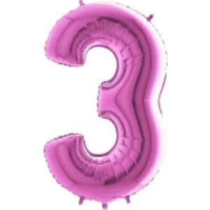 Eğlence Marketi 3 Rakam Pembe Folyo Balon 40 Inç 100 cm