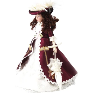 Dollhouse Minyatür Porselen Bebek Bayan Beyaz Dantel Kıyafeti, Şapka ve Şemsiye (Yurt Dışından)