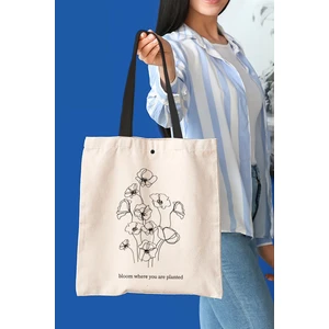 Çınar Bez Çanta Çıtlı Bloom Where Kanvas Kumaş Bez Çanta