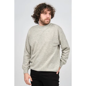 Erkek Lambswool Bisiklet Yaka Kazak 0593154 Gri
