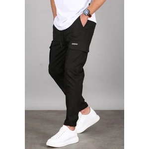 Siyah Kargo Cep Jogger Pantolon 5437