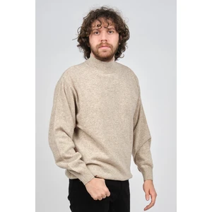 Erkek Lambswool Yarım Balıkçı Kazak 0593161 Bej