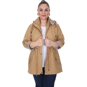 Kadın Büyük Beden Mevsimlik Trençkot 595 Camel 21S32000595