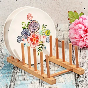 Alaca Avm Bambu Tabaklık Tezgah Üstü Bambu Tabak Standı Ahşap Tabaklık