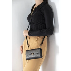 Silver Polo Platin Üç Bölmeli Kadın Çapraz Askılı Telefon Cüzdanı/cüzdan & Kartlık SP921