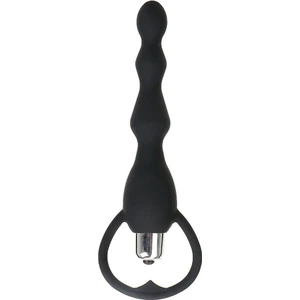 Agor Shop Anal Plug Boğumlu Titreşimli Medikal Silikon Siyah Anal Vibratör