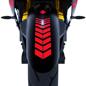 Çınar Extreme 2 Adet Sport Motosiklet Çamurluk Reflektif Kırmızı Kask Sticker Çınar Extreme