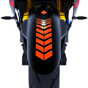 Çınar Extreme 2 Adet Sport Motosiklet Çamurluk Alev Turuncusu Kask Sticker Çınar Extreme