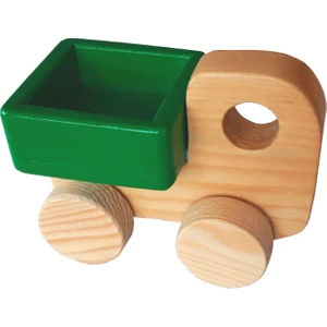 Wood & Joy Doğal Ahşap Kamyonet Hareketli Eğitici Oyuncak  Yeşil