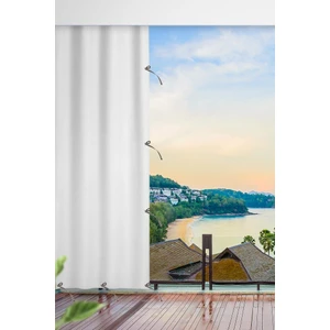 Altın Pamuk Her Ölçüde Enxboy Seçenekli Bağcıklı Balkon Perdesi-Balkon Brandası Beyaz