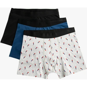 Erkek Pamuklu Basic 3'lü Boxer Seti