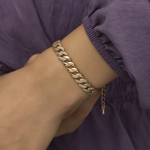 Altın Kaplama Taşlı Gurmet Zincir Bileklik