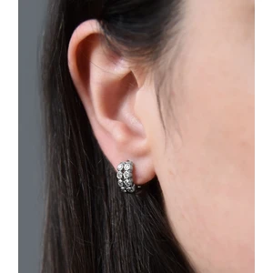 Zirkon Taşlı Tasarım Kadın Halka Küpe