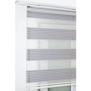 Bizden Perde Gri Geniş Pileli Zebra Stor Perde