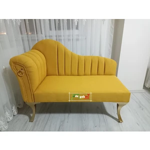 Yeni Model Ultra Lüks Alda Çizgili Josefin Bench Puf Berjer 130 cm