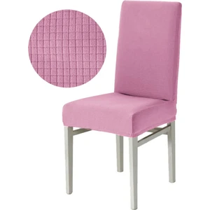 Pembe Bambu Sandalye Kılıfı Yıkanabilir Likralı Esnek Lastikli Sandalye Örtüsü