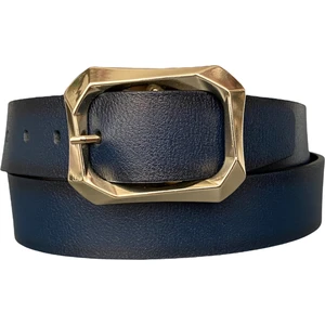 Deri, Gold Tokalı Lacivert Kadın Kemeri 4 cm
