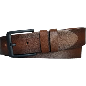 %100 Deri Siyah Tokalı Kot Pantolon Kemeri 4.5cm; Taba