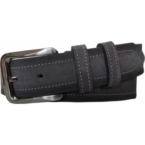 %100 Deri Süet Gri Kanvas Pantolon Kemeri 4cm