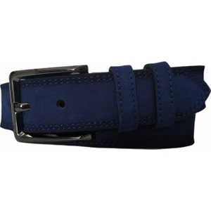 %100 Deri Süet Lacivert Kanvas Pantolon Kemeri 4cm