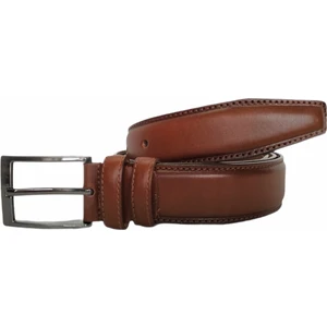 %100 Deri Fındık Dikişli Klasik Pantolon Kemeri, 3.5 cm