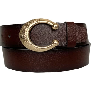 Deri, Gold Tokalı Bordo Kadın Kot Kemeri 4 cm