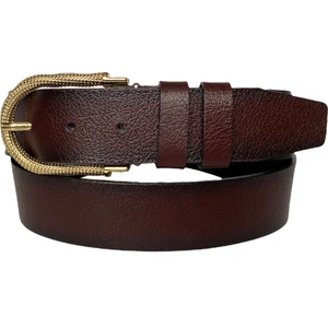 Deri, Gold Tokalı Bordo Kadın Kot Kemeri 4 cm