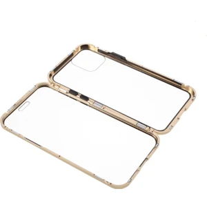iPhone 12 Için Çift Taraflı Temperli Cam + Metal Çerçeveli Manyetik Kılıf

 - Altın (Yurt Dışından)