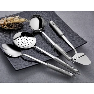 Polo Chef Proline Servis Kaşık Seti Kepçe Kevgir Kaşık Spatula 4'lü