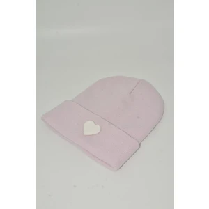 Sevgililer Günü Özel Koleksiyonu Beyaz Kalp Figürlü Pembe/Pudra Renk Unisex Erkek/Kadın Bere