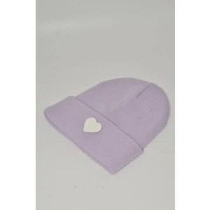 Sevgililer Günü Özel Koleksiyonu Beyaz Kalp Figürlü Lila/Mor Renk Unisex Erkek/Kadın Bere