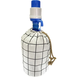 Vip Home Concept Damacana Kılıfı Jüt Büzgü Ipli Yıkanabilir Kılıf-Beyaz Pano