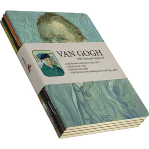 Van Gogh 4'lü Defter Seti 5  Selfportrait Series Iı  Çizgisiz  64 Sayfa  14X21CM