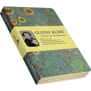 Gustav Klimt 4'lü Defter Seti 2  Portraits And Landscapes Series  Çizgisiz  64 Sayfa  14X21CM