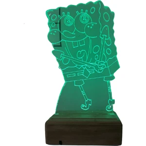 Modiwa Design Süngerbob Kareşort 3D 16 Renk Dekoratif LED Lamba