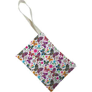 Unisex Kelebek Desenli Portföy Clutch Çanta
