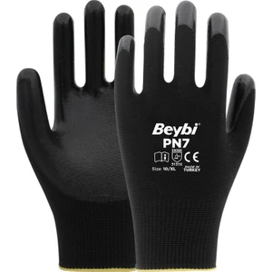 Pn7 Polyester Örme Nitril Iş Eldiven Siyah