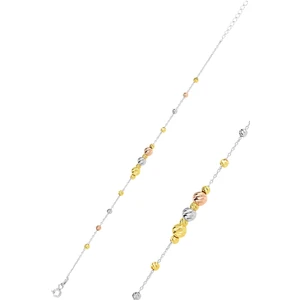 Söğütlü Silver Gümüş Altın Yaldızlı, Rodaj ve Rose Renkli Dorissa Dorica Bileklik