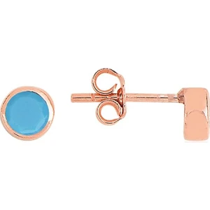 Söğütlü Silver Gümüş Rose  Turkuaz Taşlı Sıvama Modeli Küpe