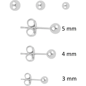 Söğütlü Silver Gümüş  3 Boy Top Kombin Küpeler