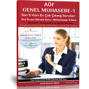 Enine Boyuna Eğitim AÖF Genel Muhasebe-1 (Çıkmış ve Çıkacak Sorular)