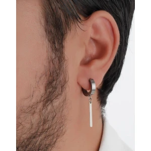 Deliksiz Sıkıştırmalı Sallantı Çelik Erkek Küpe