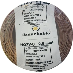 2,5 mm Nya Kablo - 100 Metre Kahverengi