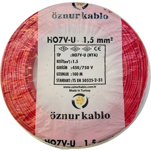 1,5 mm Nya Kablo - 100 Metre Kırmızı