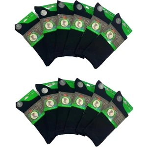 Çoprap 12'li Paket  Bambo Lastiksiz Dikişsiz Diyabet Çorap Siyah