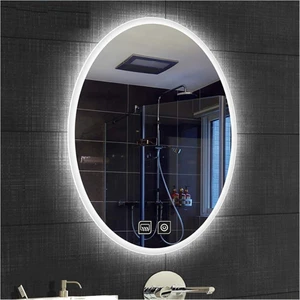Global Led Mirror 80X100 cm Dokunmatik Tuşlu Buğu Yapmayan Ledli Elips Banyo Aynası